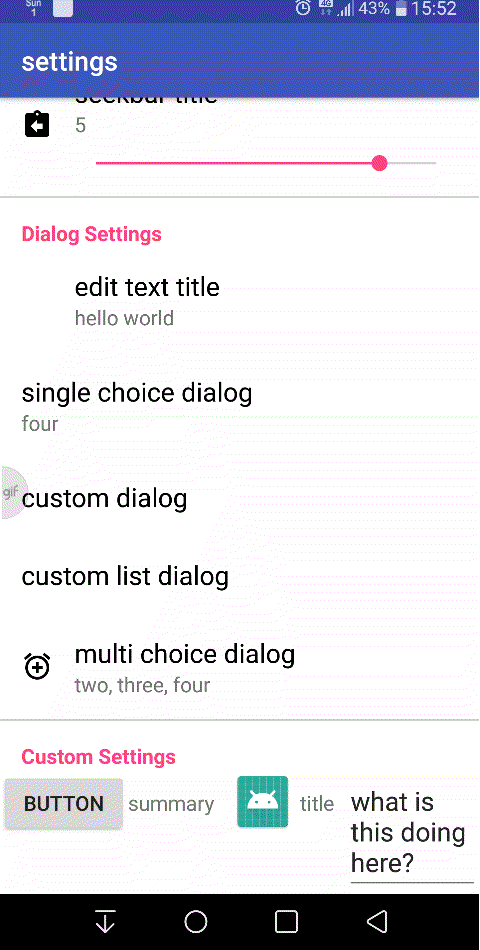 easysettings is a library to help you add and maintain settings